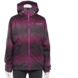 Womens Columbia Jacket 3-in-1 System Purple Small Hooded Softshell Fleece Winter